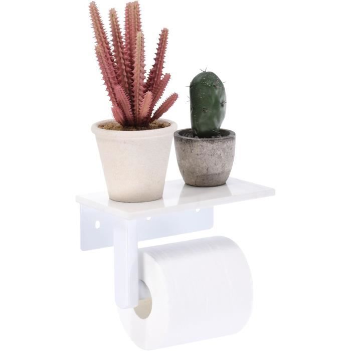 Porte-Papier Toilette Design Marbre & Acier Inoxydable Avec Étagère Supérieure – Élégance Moderne Pour Salle De Bain