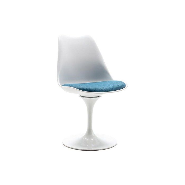 Chaise pivotante en polypropylène tissu et acier - Bleu et blanc - XAFY Chaise pivotante en polypropylène tissu et acier - Bleu et blanc - XAFY