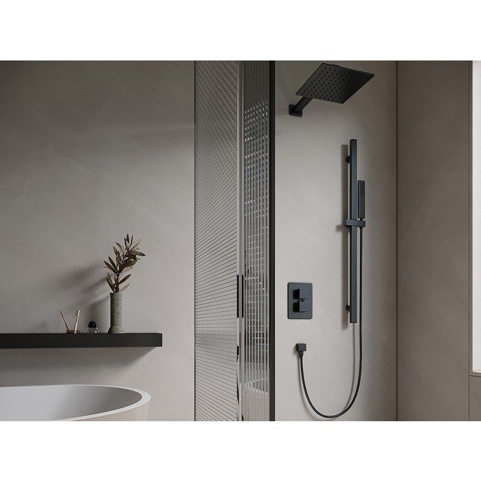Ensemble de douche encastrable avec mitigeur thermostatique et support