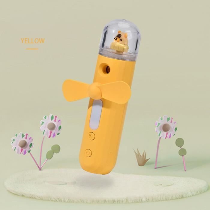 Yellow 1PC Portable Dessin Animé Mini Ventilateur D'air Humidificador