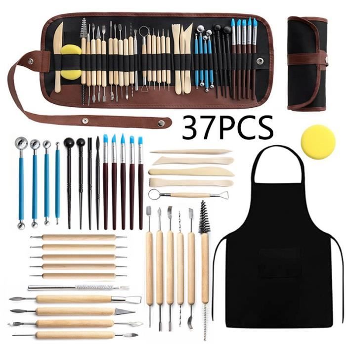 Set 42 Pièces Outils Poterie Sinofort | Kit Modelage Argile Professionnel - Avec Sac De Rangement