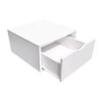 Cube de rangement largeur 50 cm + tiroir - Couleur - Blanc-1
