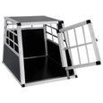EUGAD Cage de transport pour chien en aluminium, Caisse de transport, Boîte de transport,Boîte de voyage,69x54x50 cm,Noir-1
