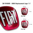 Autocollant Fiat 3D Remplacement Logo pour 500X, Avant et Arrière-1