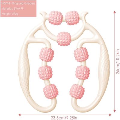 Rouleau Massage 20 Roues – Anti-cellulite, 360° – Pour Jambes, Bras, Dos – Soulage Fatigue, Améliore Circulation – Couleur Rose