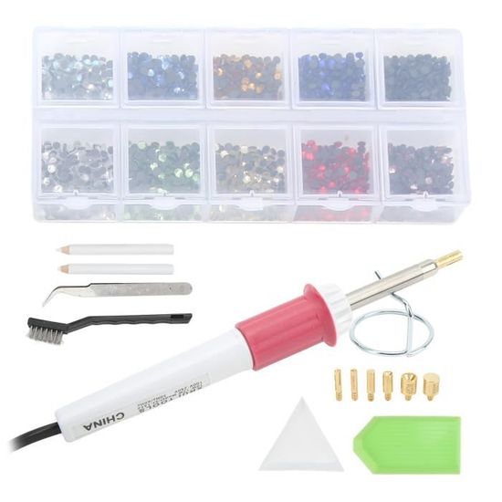 2880 Strass Hotfix Noirs SS10 (2.7-2.9mm) + Pince + Feuille Thermique – Kit Bricolage Strass Premium
