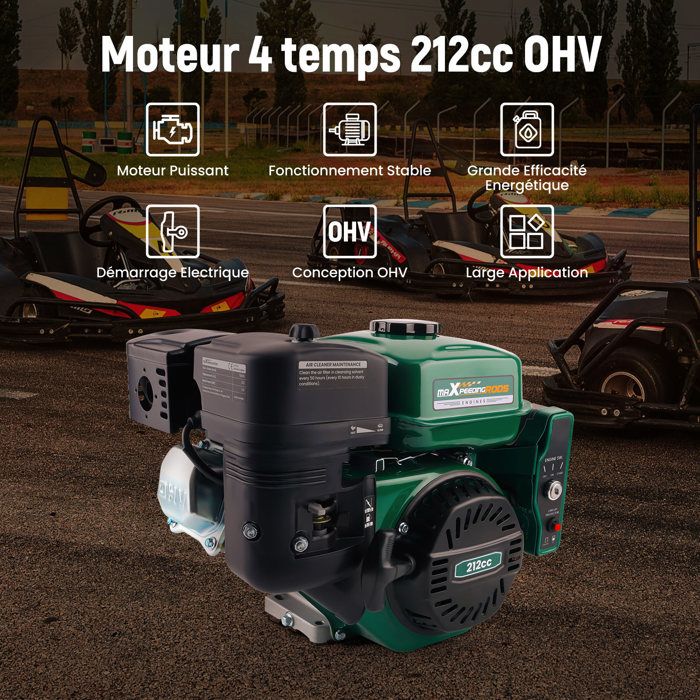MOTEUR ESSENCE 4 temps OHV 212cc moteur à gaz horizontal démarrage