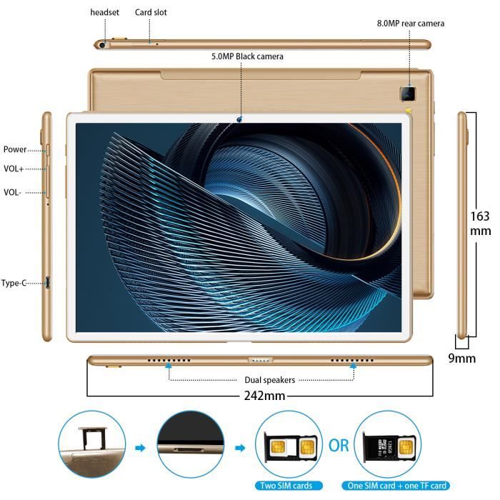 4G LTE Tablette Tactile-10,1" HD Full IPS1