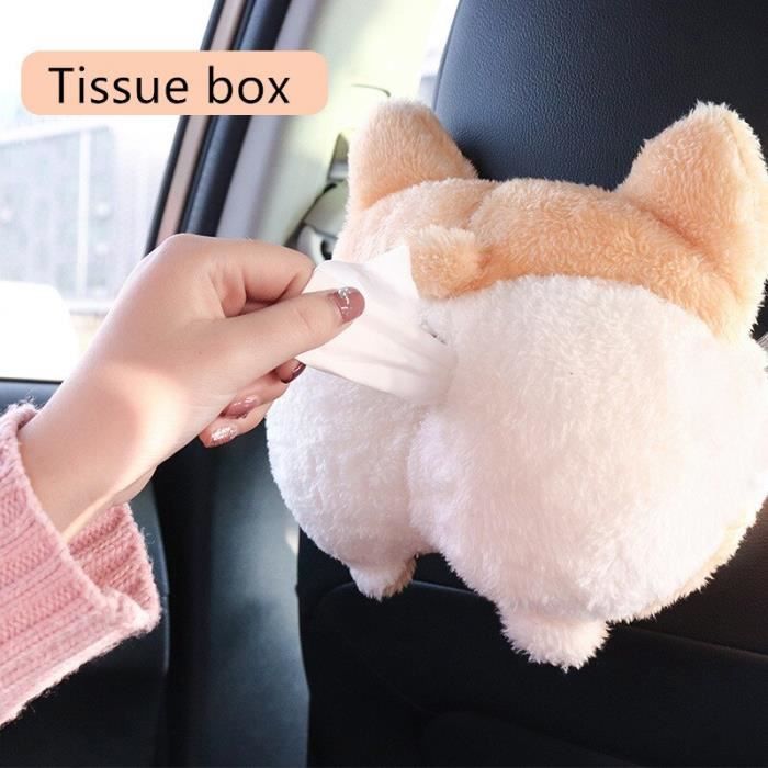 Katutude Boîte à Mouchoirs Mignonne En Peluche En Forme D'animal De Dessin Animé - Boîte De Rangement Décorative Pour Voiture, Appui-tête, Accoudoir - 4