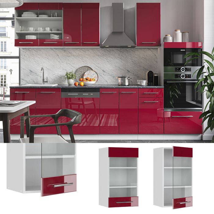 Vicco Elément haut de cuisine Fame-Line, Blanc campagne, 60cm Plat
