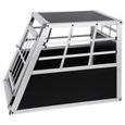 EUGAD Cage de transport pour chien en aluminium, Caisse de transport, Boîte de transport,Boîte de voyage,69x54x50 cm,Noir-2