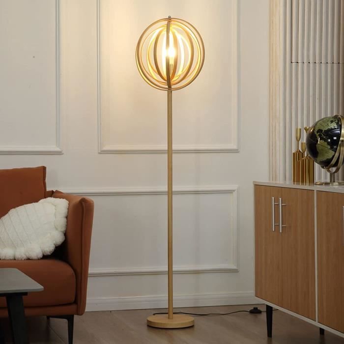 Lampadaire lampadaire salon lampe côté lampe chambre, 3 pieds bois