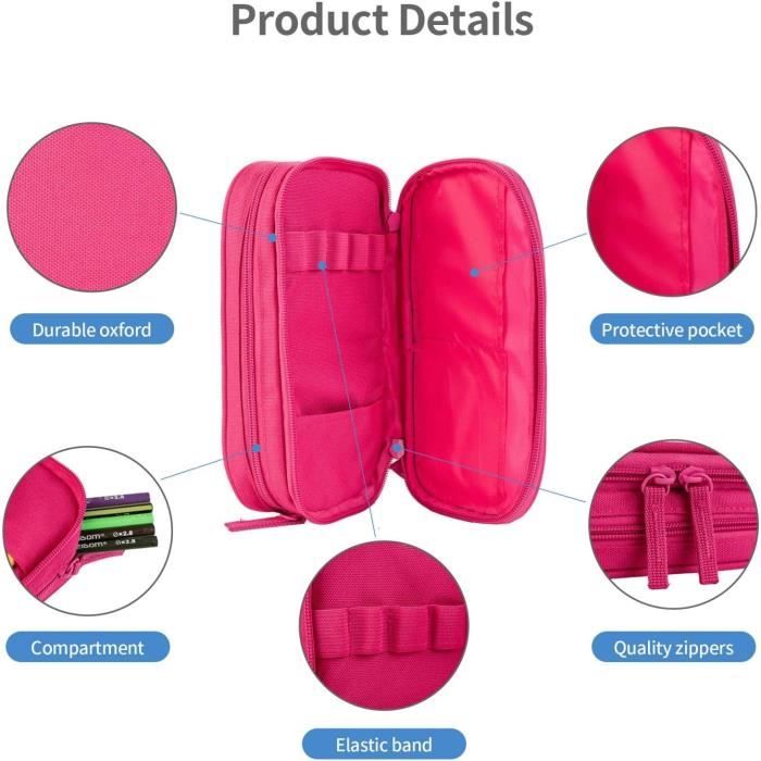 Trousse Crayons Capacité Trousse JAKAGO 220 Crayons - Grande Capacité Avec 72 Fentes - Tissu Oxford Imperméable - Poignée Solide - Pour Artistes/Étudiants Trousse Jakago Grande Capacité