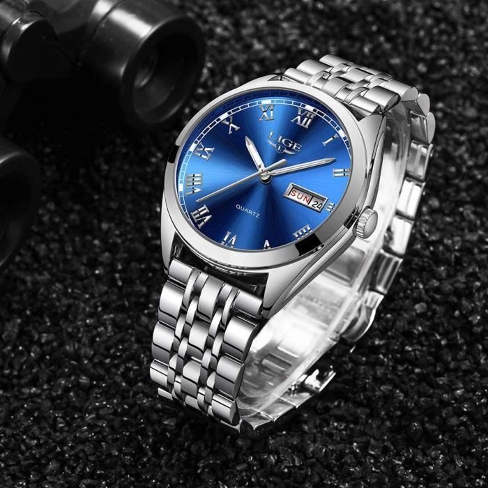 FORSINING Montre mécanique automatique 30M étanche montre-bracelet lumineux  pour homme (bleu)-MEN , - Achat/vente montre - Cdiscount
