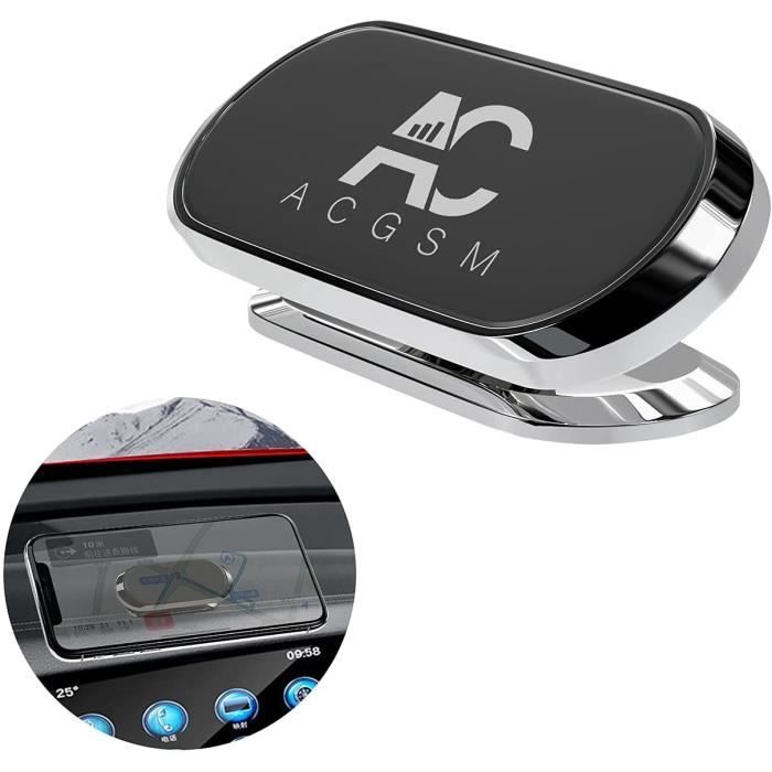 AC GSM Support Téléphone Voiture Magnétique Mini sur Tableau de Bord  Universel 360° Rotation, Portable Aimant adhésif pour Smartphone,  Compatible pour