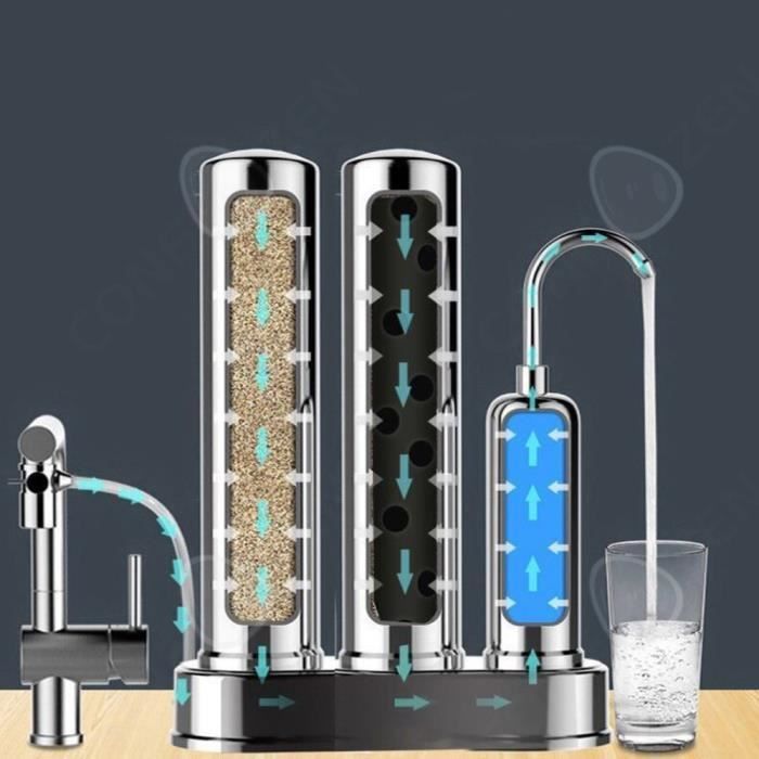 CONFO® Purificateur d'eau de comptoir en acier inoxydable Filtre de robinet Purificateur  d'eau de cuisine à ultrafiltration - Cdiscount Bricolage