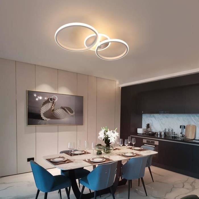 Plafonnier LED Design moderne Rond Lampe de Plafond 40W Pour salon chambre  à coucher salle à manger bureau Blanc Lumière Blanche Chaude 3000K