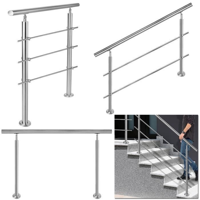 Main Courante D'escalier En Acier Inoxydable – Modèle Mural, Robuste Et Moderne