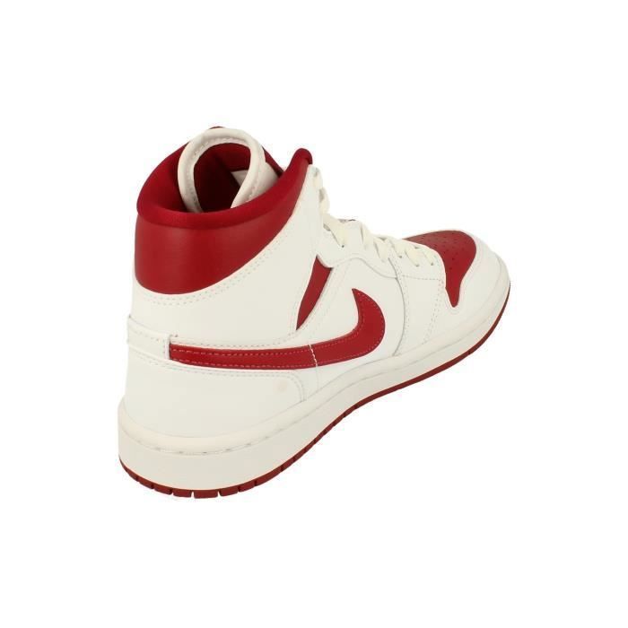 Baskets Nike Femme Air Jordan Mid Blanc/Rouge Enfant Garçon