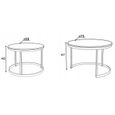 Selly Home Tables Basses de Salon - Table Basse Gigogne Industrielle - Petite Table Basse Scandinave - Table Gigogne - Chêne 75 cm-3