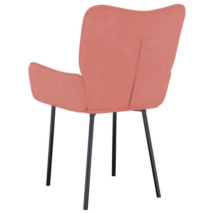 Chaise De Salle à Manger Rose Velours Pivotante - Hauteur Réglable, Dossier Confort, Cadre Acier
