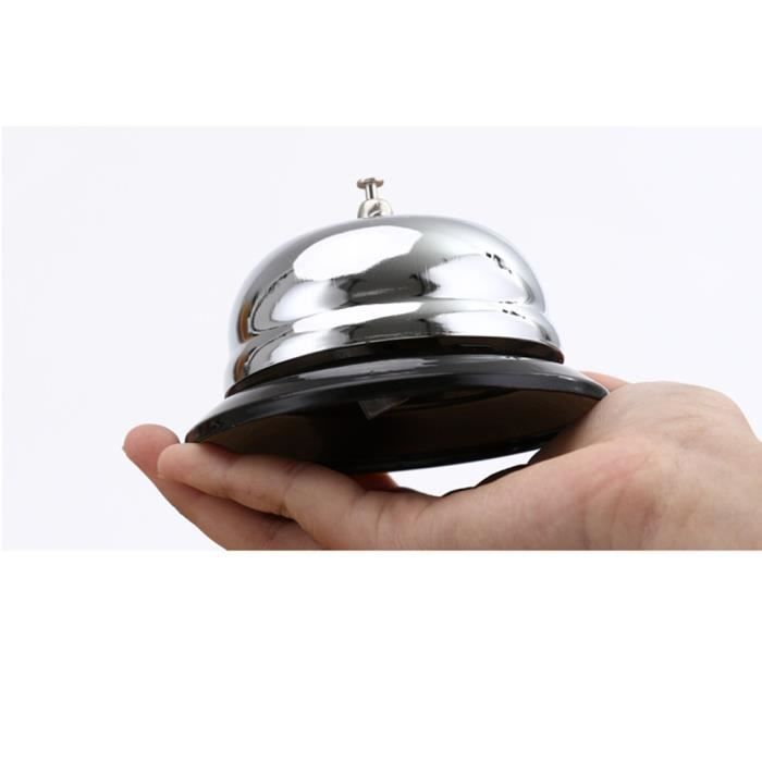 2 Cloches De Service En Acier Inoxydable - Pour Restaurant, Hôtel, Maison | Sonnette Forte Et Base Antidérapante