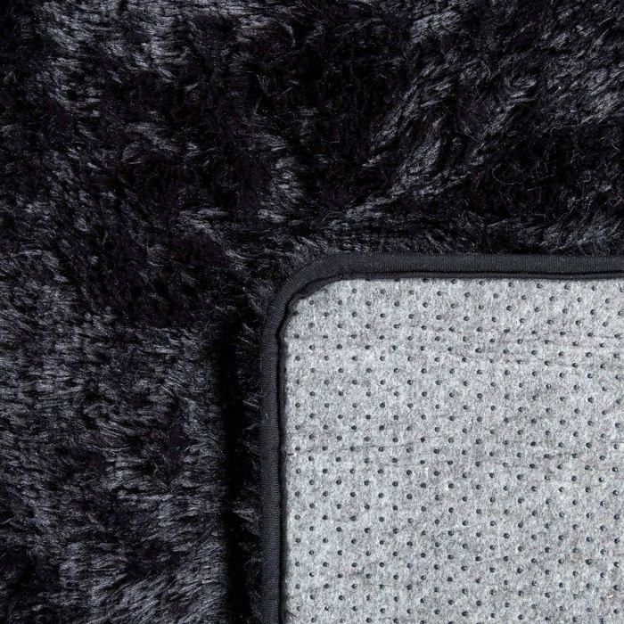 Paco Home Tapis De Salon Poils Longs Fausse Fourrure Shaggy Moelleux Monochrome, Dimension:160 Cm Rond, Couleur:Blanc