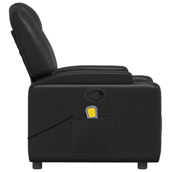 Fauteuil Inclinable Massant En Similicuir Noir VidaXL - Pour Salon Et Détente