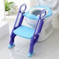 Siège de Toilette Enfant Bébé Marche pliable Réducteur de WC Pot éducatif Lunette douce confortable Bleu-vert*KI24645-0