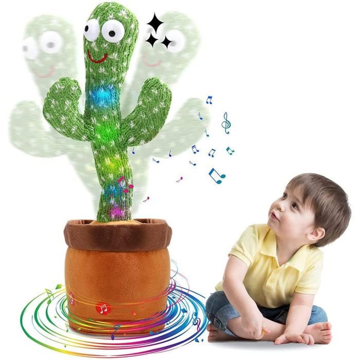 Cactus Perroquet Peluche Danse Chante Répète Apprentissage Parole Bébé Enfant FR 