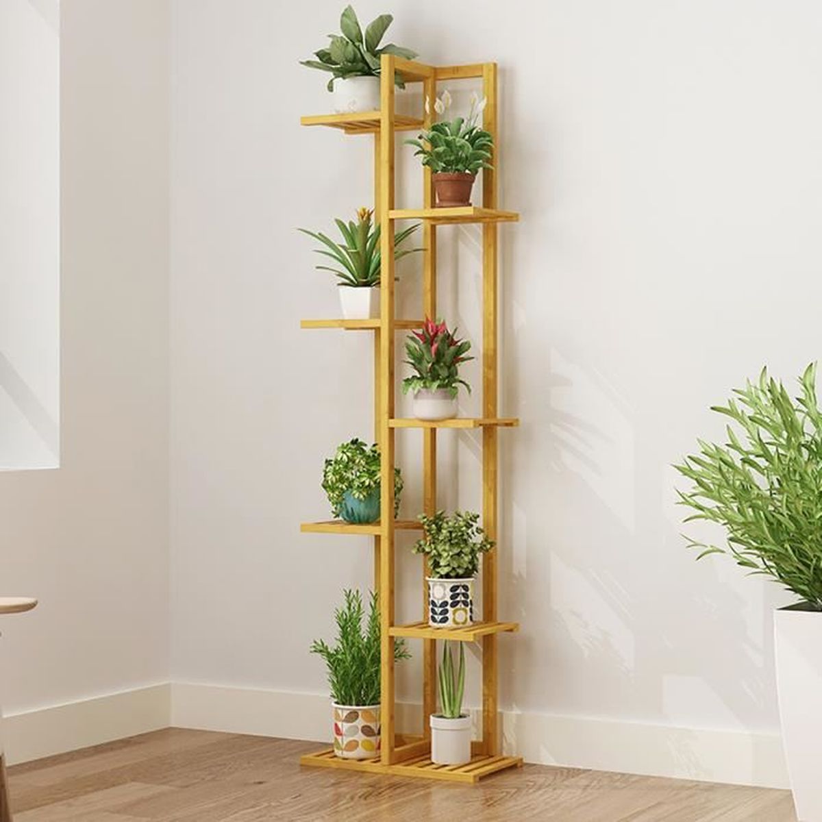 MCombo 0443 Étagère à Fleurs En Bois à Plusieurs étages