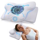 BALITTA Oreiller Ergonomique Cervical, Oreiller en Mousse à Mémoire-Anti Acarien,60 x 34 x 10/13cm Blanc