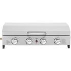 HABITAT ET JARDIN Plancha gaz 4 bruleurs avec couvercle "Fasto" - 10 kw - Gris