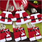 MINIDIVA 6 en1 Décoration de Noël Père Noël Vêtements poche de la Vaisselle Titulaire Dîner Décoration