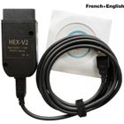 OUTAD Câble de diagnostic - VCDS - Hex V2 - Compatible VW Audi Skoda Seat - Anglais + Français - Noir