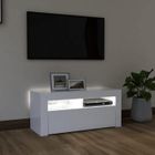 RILLBUS Meuble TV de jeu, table console média TV LED de jeu, Meuble TV avec lumières LED Blanc 90x35x40 cm A1