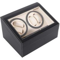 Boîte à Montres avec 10 Compartiments Noir/Brun rotatif Coffre à Montres Coffret pour montres, Support de rangement en Cuir PU