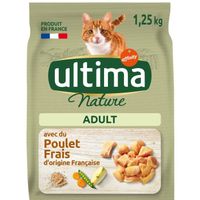 LOT DE 4 - ULTIMA NATURE - Croquettes pour chat Adulte au Poulet - sac de 1,25 kg