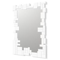 DekoArte E064 - Miroirs Muraux  Modernes | Décoration Entrée Chambre | Grands Miroirs Rectangulaires Blanc | 1 Pièce 100 x 70 cm