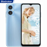 Smartphone Pas Cher Blackview A52 6.5 pouces 2Go+32Go 5180mAh 5MP+13MP Android 12 Telephone portable 4G Face ID - Bleu Glace