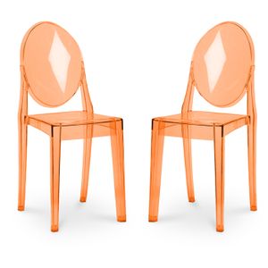 Lot de 4 chaises design en plexi transparent TOLGA