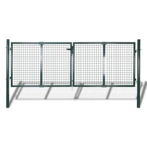 PORTAIL - PORTILLON CWU Portail de clôture Acier 306x150 cm Vert 60299