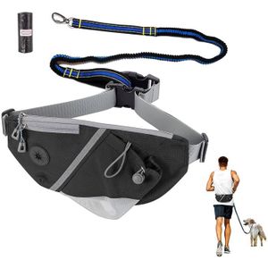 KIT CANICROSS Blue Grey: ceinture canicross, laisse et harnais chien