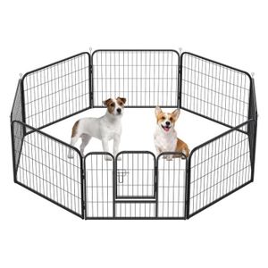 ENCLOS - CHENIL Hengda Enclos pour chien Intérieur extérieur jardin disponible Puppy Run  8 pièces 60 x 80 cm Parc pour chiots avec toit