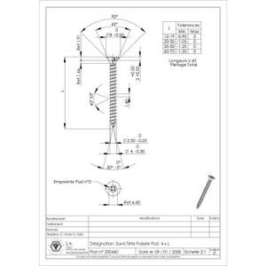 0-6,0mm acier inoxydable livraison gratuite Gamme BOIS //Panneaux De Particules VIS TORX ø3
