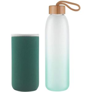 Gourde en Verre avec Marqueur de Temps le Fitness les Voyages Bouteille d'eau en Verre Borosilicate sans BPA de 500 ml / 1l avec Bouchon étanche et Housse en Néoprène Parfaite pour le Bureau Gourde en Verre avec Marqueur de Temps le Fitness les Voyages Bouteille d'eau en Verre Borosilicate sans BPA de 500 ml / 1l avec Bouchon étanche et Housse en Néoprène Parfaite pour le Bureau