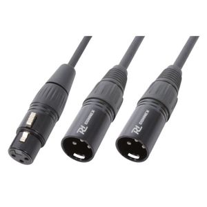Câble Répartiteur XLR BRIEFCEC 30cm - 1 Femelle Vers 2 Mâles - Cuivre OFC - Argent