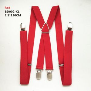 Élastique rouge bretelles homme femme 2.5cm large slim fantaisie robe bretelles 