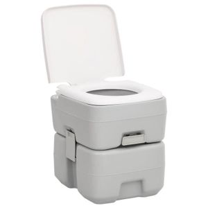 WC - TOILETTES Drfeify Toilette de camping portable gris et blanc 20+10 L PEHD KA488