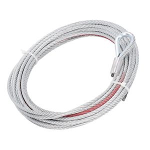 Câble en acier 10 m Ø 5 mm avec crochet - pour Treuil - BricoLoisirs